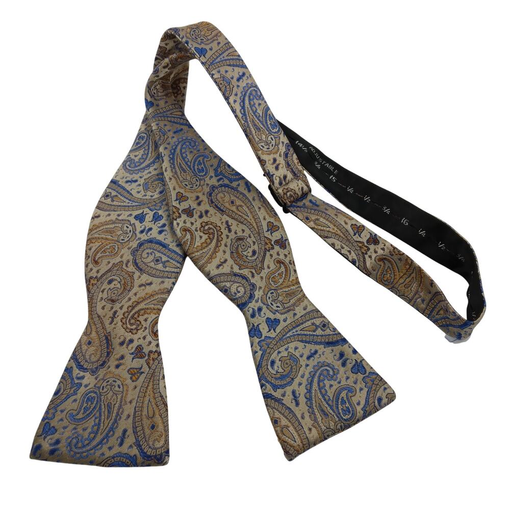 Bruno Piatelli Bow Tie Paisley Print Textured Brown and Blue
